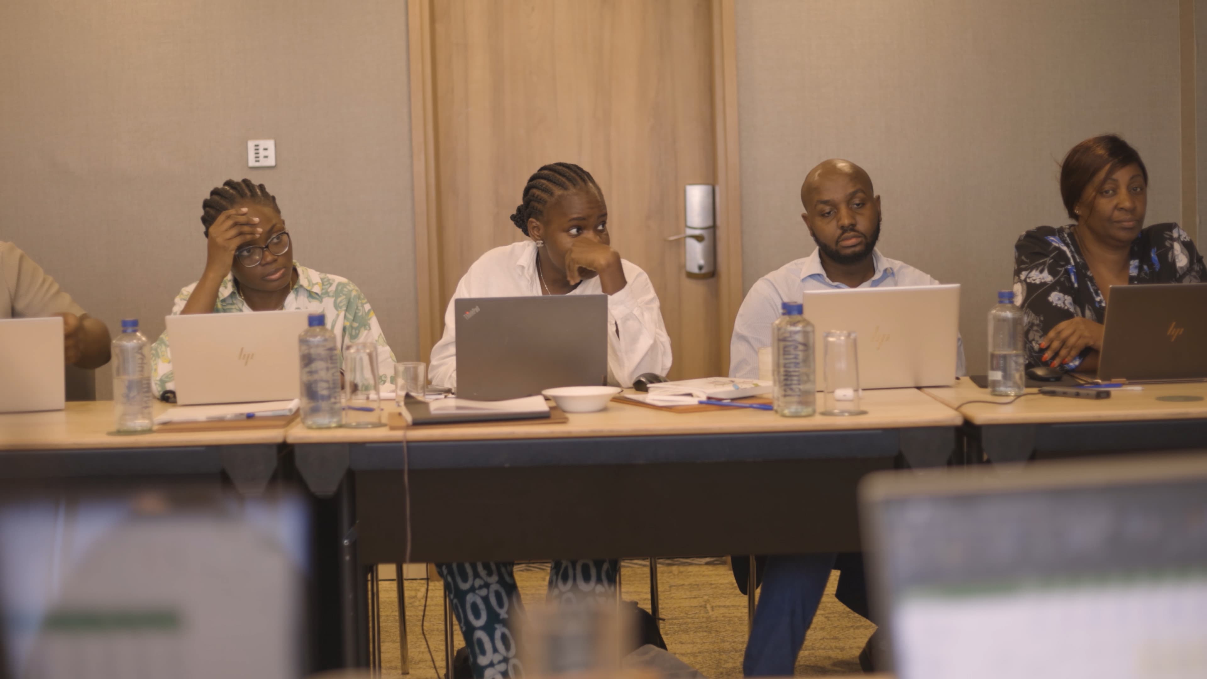 staff in a meeting room